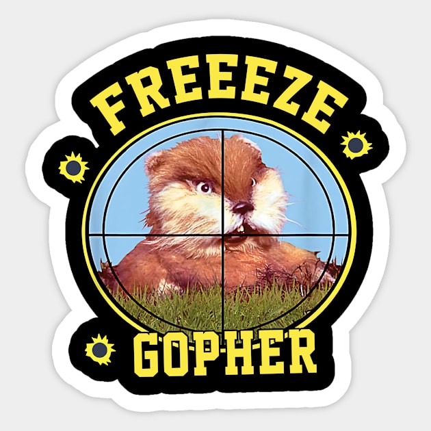 Caddyshack Freeze Gopher Funny Animal Sticker by Ahana Hilenz